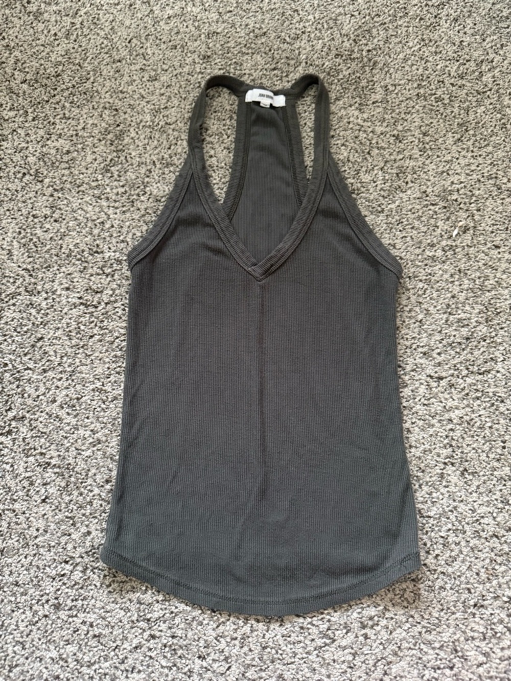 Joah Brown Dark Green V-Neck Racerback Tank